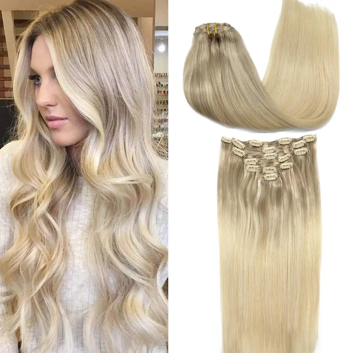 100% ΰ Ӹ Ŭ Ȯ 7Pcs Ŭ  ͽټ ڿ ƮƮ  ǽ 14-24 ġ  ΰ Ӹī